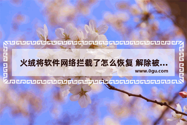 火绒将软件网络拦截了怎么恢复 解除被火绒安全软件阻止联网的软件的方法