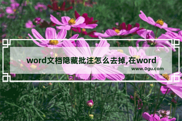 word文档隐藏批注怎么去掉,在word 2016中可以隐藏标记以删除修订