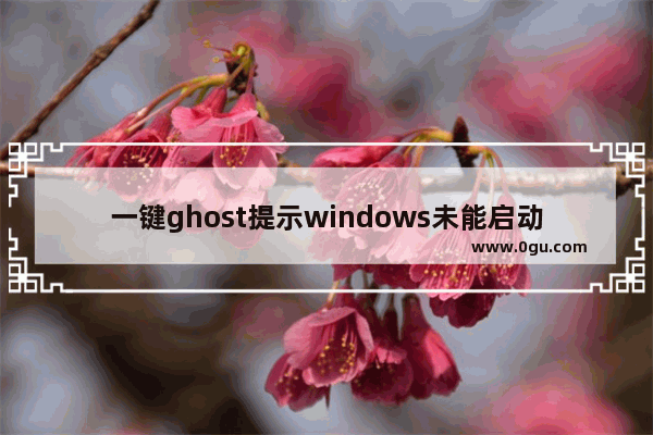 一键ghost提示windows未能启动,ghost系统时关机导致开不了机