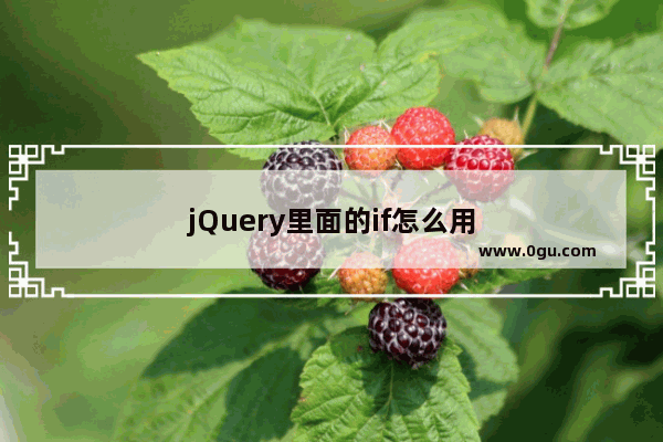 jQuery里面的if怎么用