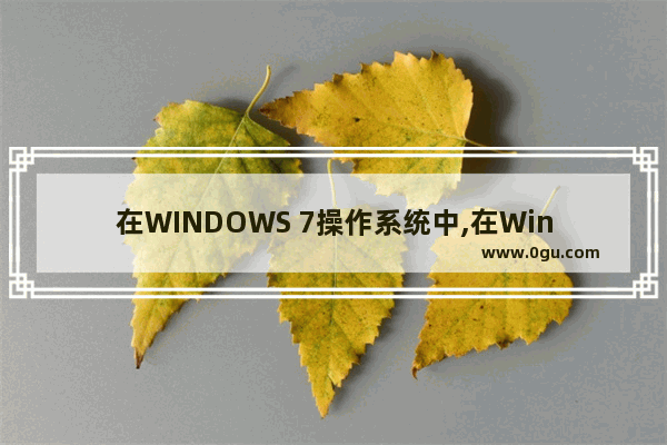 在WINDOWS 7操作系统中,在Windows 7的支持下,用户