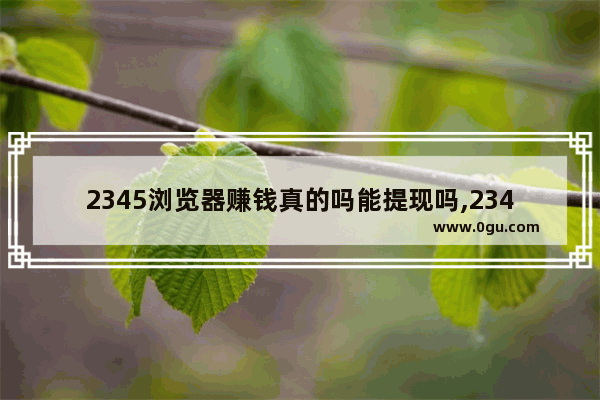 2345浏览器赚钱真的吗能提现吗,2345赚钱软件