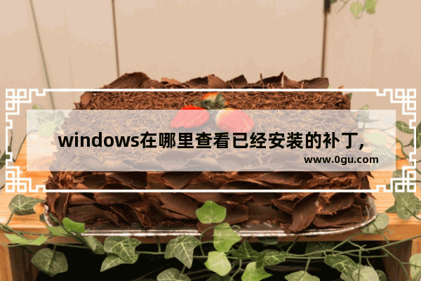 windows在哪里查看已经安装的补丁,win10系统补丁在哪查看