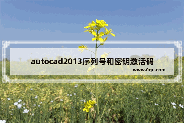 autocad2013序列号和密钥激活码,cad2012免费序列号和密钥激活码