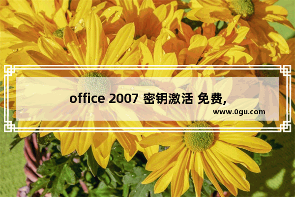 office 2007 密钥激活 免费,Office2007激活码