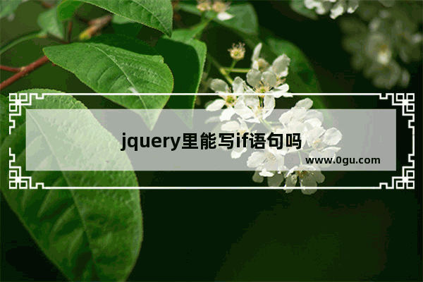 jquery里能写if语句吗