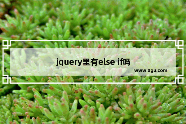 jquery里有else if吗