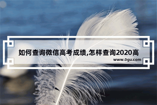 如何查询微信高考成绩,怎样查询2020高考成绩