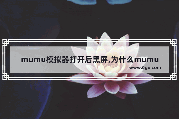 mumu模拟器打开后黑屏,为什么mumu模拟器黑屏