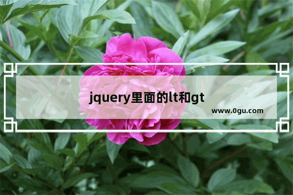 jquery里面的lt和gt