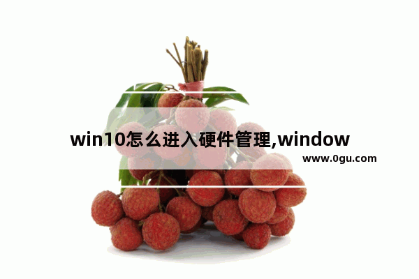 win10怎么进入硬件管理,windows10设备管理器