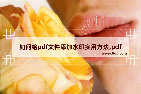 如何给pdf文件添加水印实用方法,pdf添加水印软件