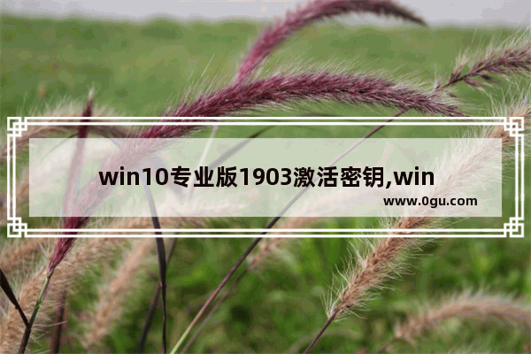 win10专业版1903激活密钥,win10密钥激活码大全2020