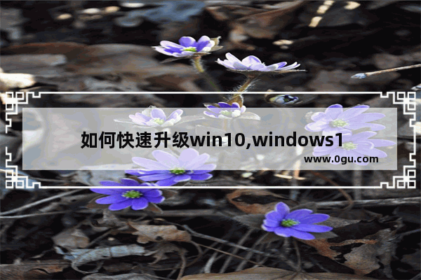 如何快速升级win10,windows10怎样升级