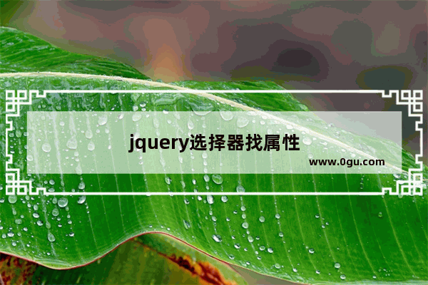 jquery选择器找属性