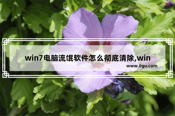 win7电脑流氓软件怎么彻底清除,win7电脑里的流氓软件怎么彻底删除