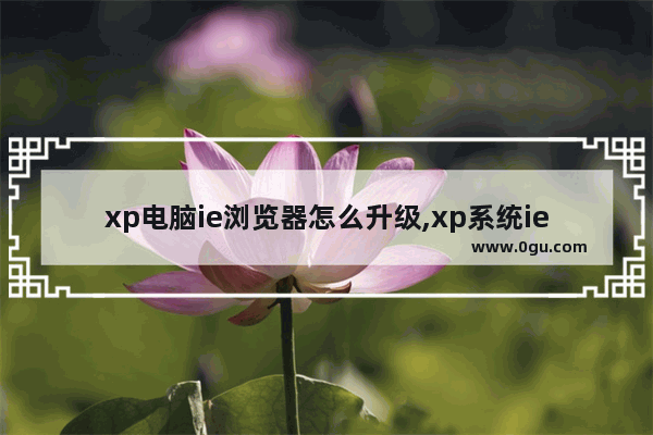 xp电脑ie浏览器怎么升级,xp系统ie怎么升级