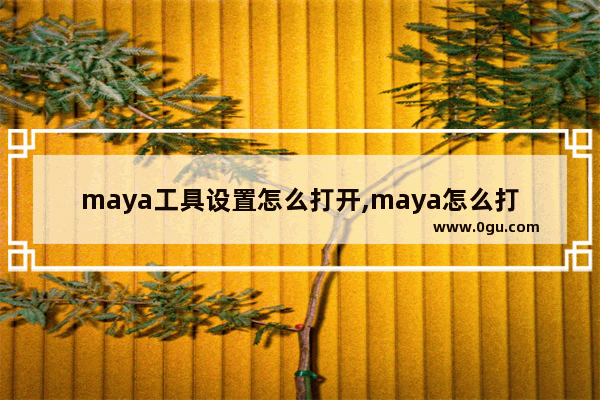 maya工具设置怎么打开,maya怎么打开ma文件