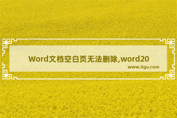 Word文档空白页无法删除,word2016空白页删不掉