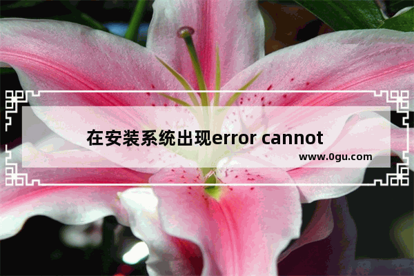 在安装系统出现error cannot load file code 5555h 的解决办法