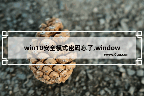 win10安全模式密码忘了,windows10安全模式忘记密码