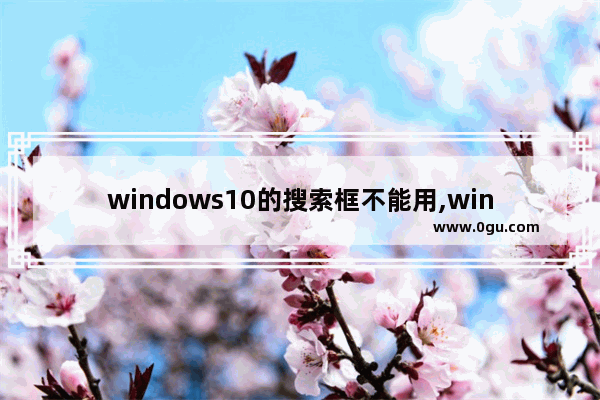 windows10的搜索框不能用,windows搜索框不能用