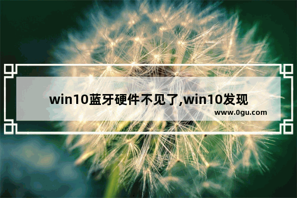 win10蓝牙硬件不见了,win10发现不了蓝牙设备