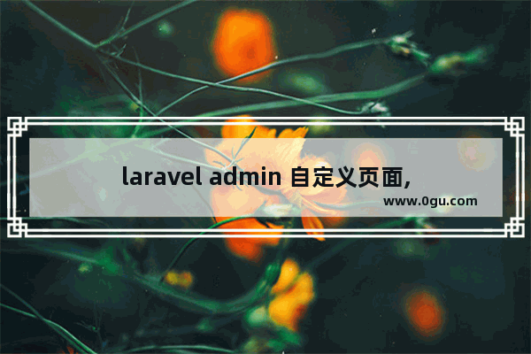 laravel admin 自定义页面,