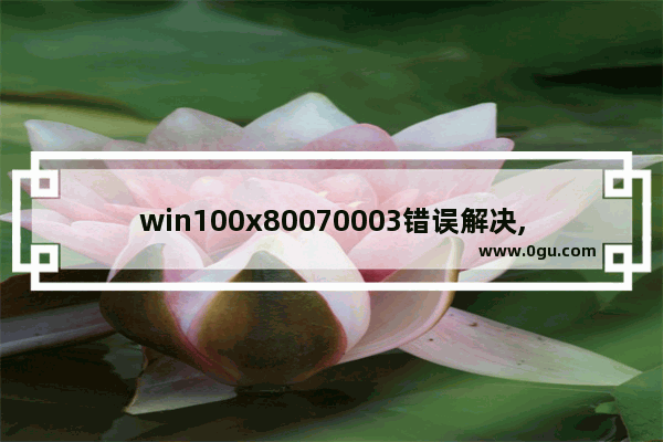 win100x80070003错误解决,win10更新错误0x800f0922