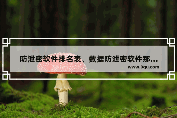 防泄密软件排名表、数据防泄密软件那个最好用、文档加密软件的选择