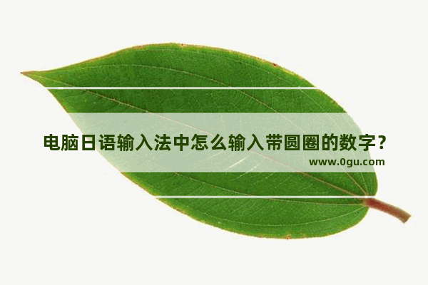 电脑日语输入法中怎么输入带圆圈的数字？