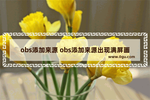 obs添加来源 obs添加来源出现满屏画布