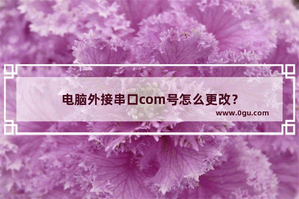 电脑外接串口com号怎么更改？