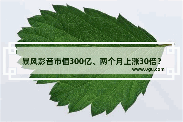 暴风影音市值300亿、两个月上涨30倍？什么原因