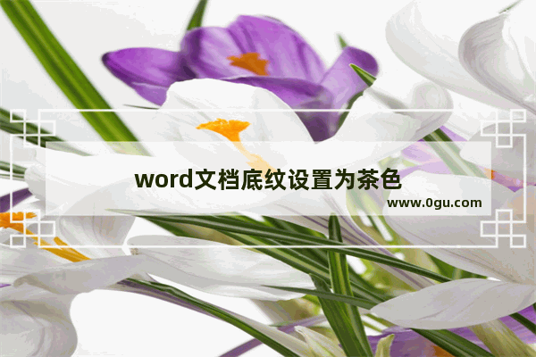 word文档底纹设置为茶色