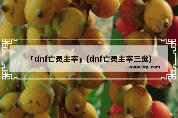 「dnf亡灵主宰」(dnf亡灵主宰三觉)