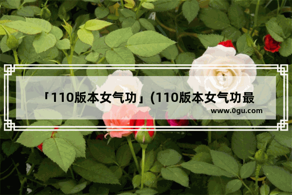 「110版本女气功」(110版本女气功最强毕业装备)