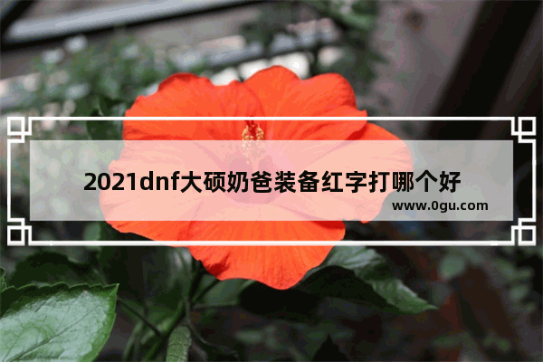 2021dnf大硕奶爸装备红字打哪个好