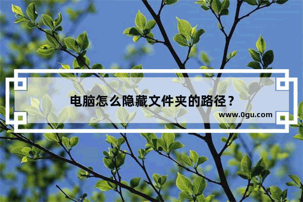 电脑怎么隐藏文件夹的路径？