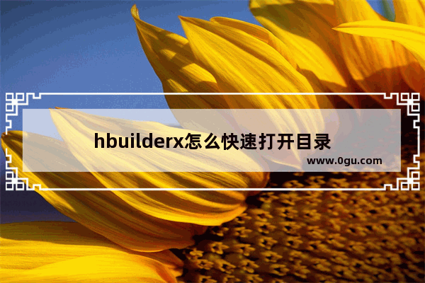 hbuilderx怎么快速打开目录