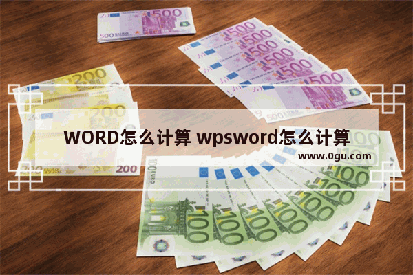 WORD怎么计算 wpsword怎么计算乘法