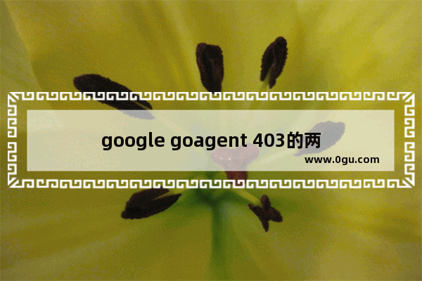 google goagent 403的两种解决方法