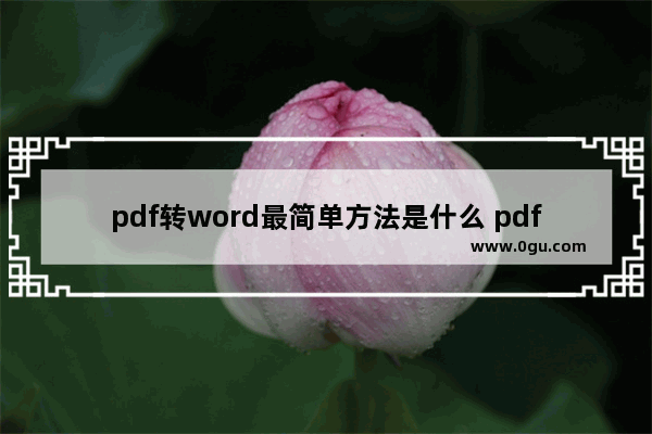 pdf转word最简单方法是什么 pdf转word免费的软件