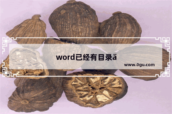 word已经有目录了怎么一键生成文字