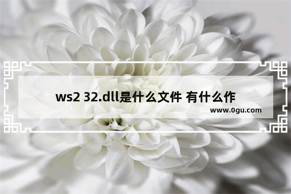 ws2 32.dll是什么文件 有什么作用