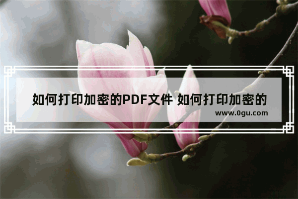 如何打印加密的PDF文件 如何打印加密的pdf不知道密码