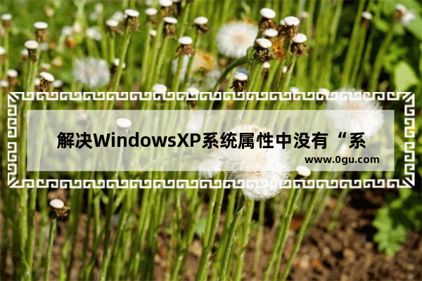 解决WindowsXP系统属性中没有“系统还原”问题的几个步骤