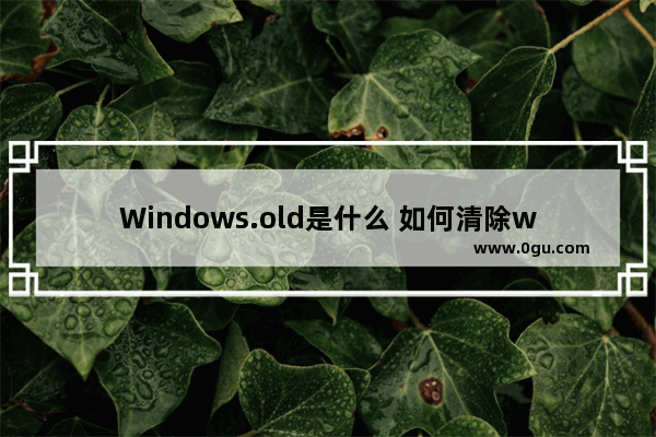 Windows.old是什么 如何清除windows.old文件