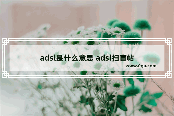 adsl是什么意思 adsl扫盲帖