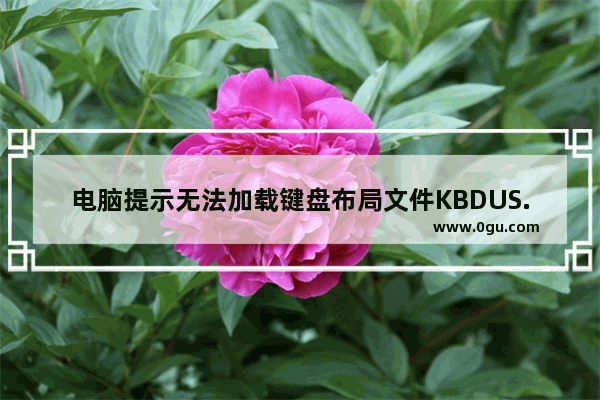 电脑提示无法加载键盘布局文件KBDUS.DLL解决办法